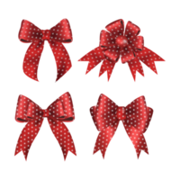 Luxury Red dot ribbon gift bows Decorative bow, 3d png