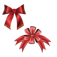 Luxury Red ribbon gift bows Decorative bow, 3d  set png