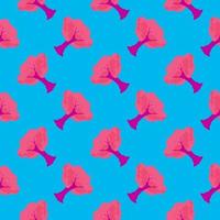 Pink tree , seamless pattern on a blue background. vector