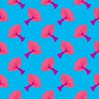 Pink tree , seamless pattern on a blue background. vector