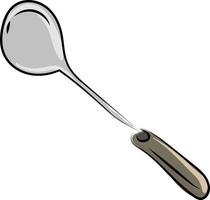 Kitchen spoon, illustration, vector on white background.