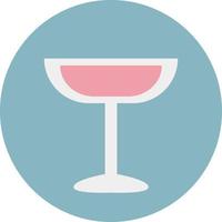 Pink coctail in glass, illustration, vector on a white background.