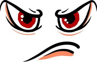 Angry face, illustration, vector on white background.