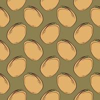 Pistachio in a shell, seamless pattern on oker background. vector