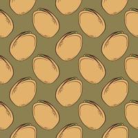 Pistachio in a shell, seamless pattern on oker background. vector