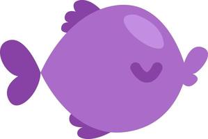 Purple fish, illustration, vector on a white background.