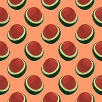 Macadamia in half,seamless pattern on orange background. vector