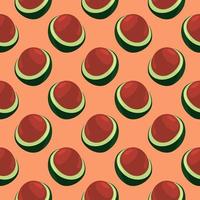 Macadamia in half,seamless pattern on orange background. vector