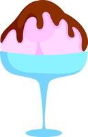 Pink ice cream, illustration, vector on white background.