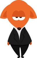 Fox in the suit ,illustration,vector on white background vector