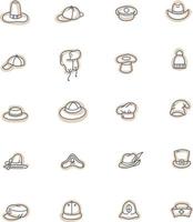 Mens hats, illustration, vector on a white background.