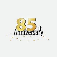 Gold 85th year anniversary celebration elegant logo white background vector