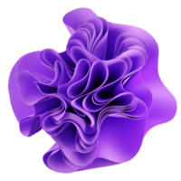 3d abstract layered background. Flower shape. Violet wavy textile for moder fashion design.  Realistic 3d high quality render png