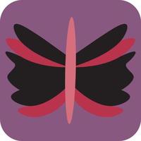 Red and black butterfly, illustration, vector on a white background.