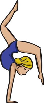 Gymnast, illustration, vector on white background.