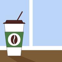 Coffee to go, illustration, vector on white background.