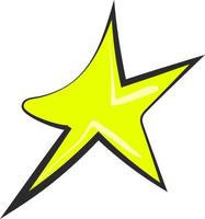 Yellow star, illustration, vector on white background.