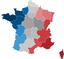 mapa político de francia dividido por estado png