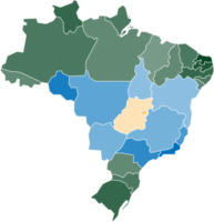 Brazil political map divide by state png