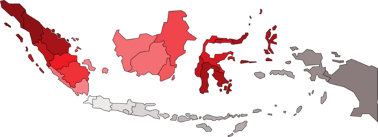 carte politique de l'indonésie divisée par état png