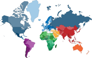 wereld kaart compleet met allemaal landen png