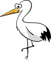 Cute stork, illustration, vector on white background