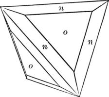Tetrahedron and tristetrahedron, vintage illustration. vector