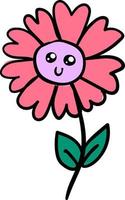 Cute flower, illustration, vector on white background.