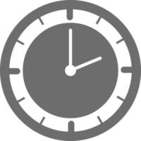 Silver clock, illustration, vector on white background.