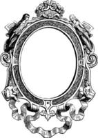 Miniature Frame is made out of gold and oxidized silver vintage engraving. vector