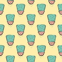 Salt shaker,seamless pattern on yellow background. vector