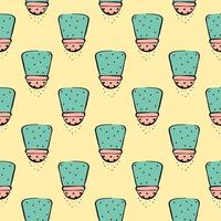 Salt shaker,seamless pattern on yellow background. vector