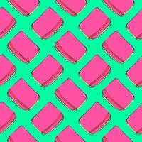Pink notebook,seamless pattern on mint green background. vector