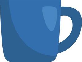 Dark blue tea mug, illustration, vector, on a white background. vector