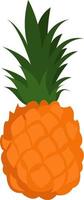 Fresh pineapple, illustration, vector on white background