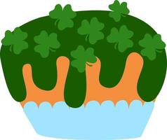 Green cupcake, illustration, vector on white background.