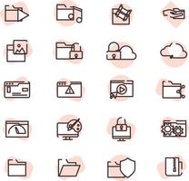 Computer folders security, illustration, vector on a white background.