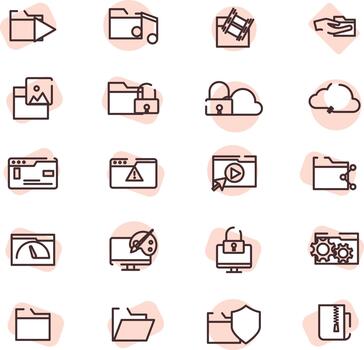 Seguridad de carpetas informáticas, ilustración, vector sobre fondo blanco.