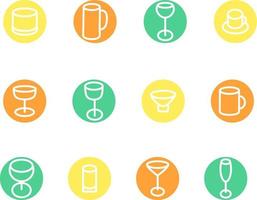 Cups and glasses, illustration, vector, on a white background. vector