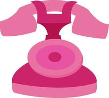 Pink phone, illustration, vector on white background.