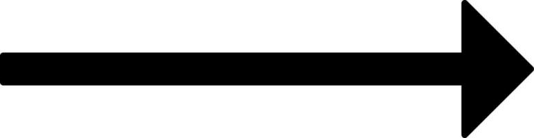 Thin black arrow pointing to the right, illustration, vector on white background.