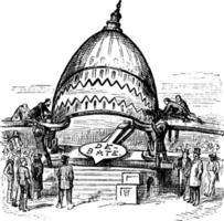 cúpula de reconstrucción, ilustración vintage. vector