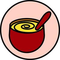 Fast food soup, illustration, vector, on a white background. vector