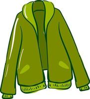 Green jacket, illustration, vector on white background.