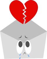 Broken heart, illustration, vector on white background.