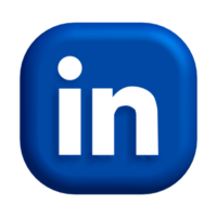 ícone 3d do linkedin de mídia social renderizado com fundo transparente, ilustração do ícone 3d do linkedin png