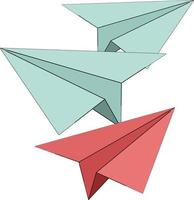 Paper plane, illustration, vector on white background