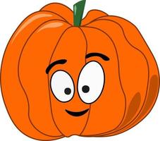 Happy pumpkin, illustration, vector on white background.