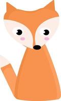 Orange fox, illustration, vector on white background.