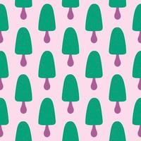 Green ice cream,seamless pattern on pink background. vector